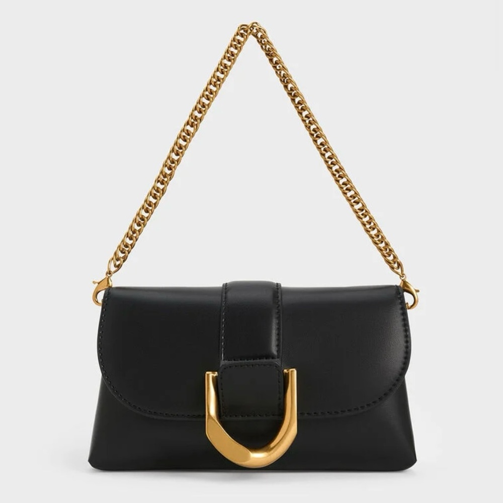 Charles & Keith Gabine Crossbody Bag - Black
